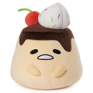 GUND Sanrio Gudetama The Lazy Egg Stuffed Flan Dessert 9” Gudetama Plush Toy